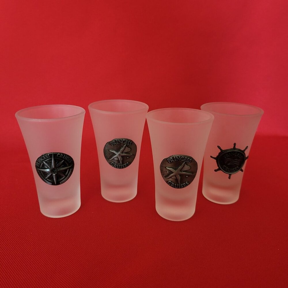 Princess Cruises Shot Glasses Set of 4 Nautical Maritime